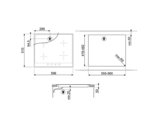 Варочная поверхность SMEG SI964BM
