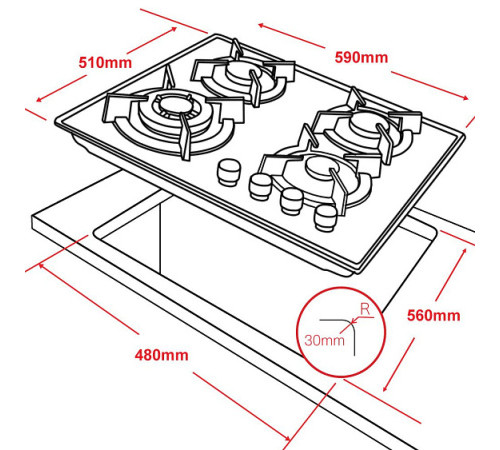 Варочная поверхность GINZZU HCG-413