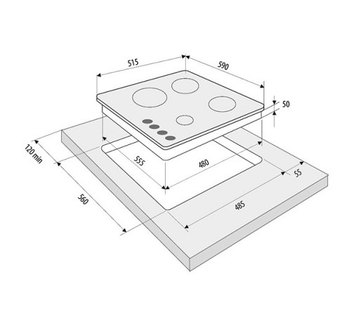 Газовая панель Fornelli PGT 60 CALORE IX