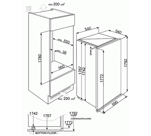 Холодильник SMEG RI360RX