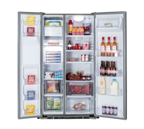 Холодильник IO MABE ORGS2DFFFNM черный, ручки золото/бронза