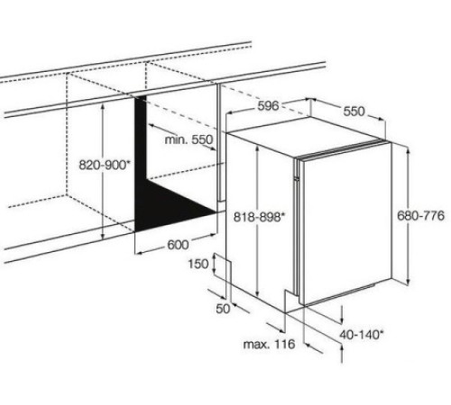 Посудомоечная машина встраиваемая полноразмерная AEG f 88002 vi0p
