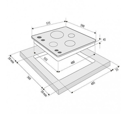 Газовая панель KRONA PARTITA 60 IX