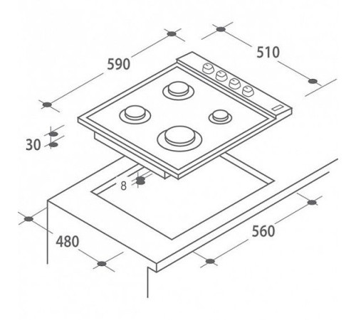 Газовая поверхность CANDY clg 64 sgb