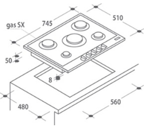 Варочная панель CANDY CPG75SWGX