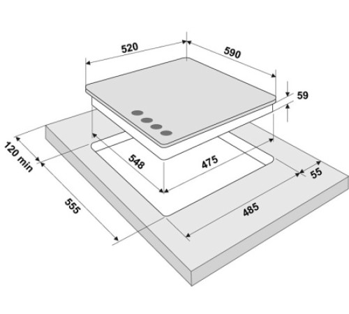 Поверхность FORNELLI pg 60 perfezione bk