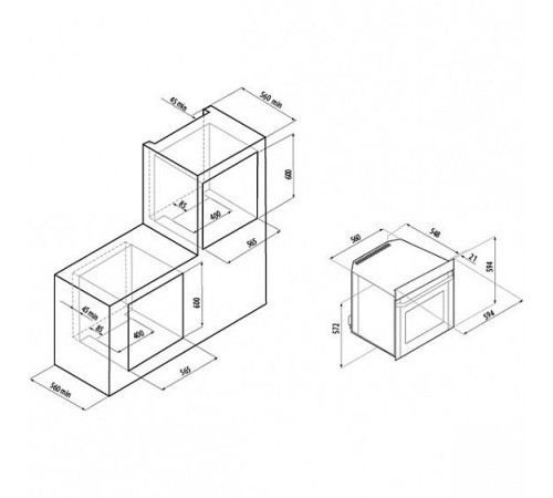 Электрический духовой шкаф FORNELLI FEA 60 SOPRANO IX/Bl