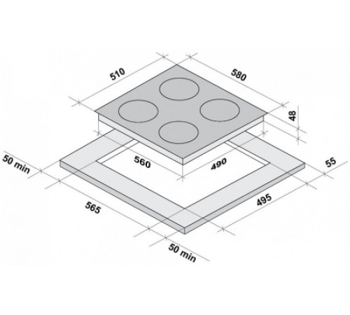 Рабочая варочная поверхность FORNELLI pi 60 magnete