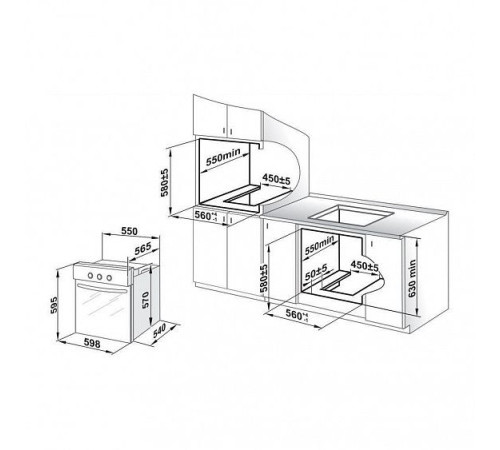 Встраиваемый газовый духовой шкаф GEFEST ДГЭ 621-01 В1
