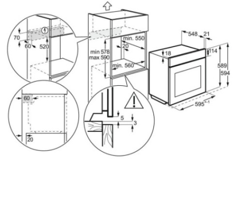 Духовой шкаф ELECTROLUX EOF3H71X