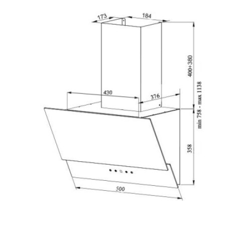 Вытяжка GRAND Gloucester 50 BK