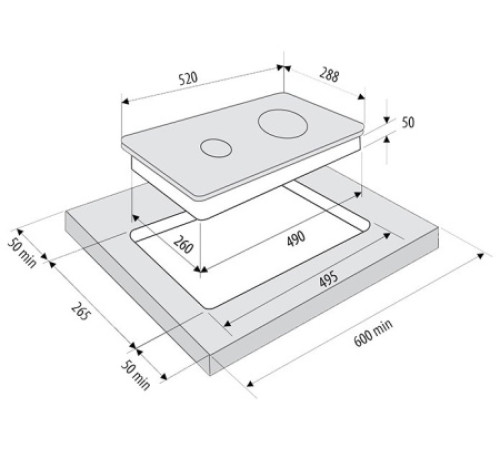Встраиваемая индукционная варочная панель Fornelli PIA 30 Vento