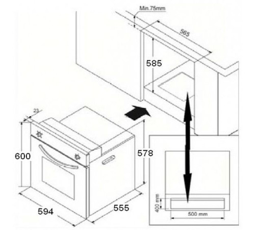 Газовый духовой шкаф RICCI RGO-620BG