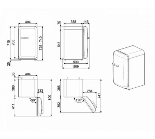 Минибар SMEG FAB5RPB5