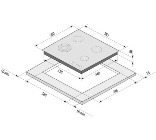 Варочная поверхность FORNELLI pg 60 favorito ix