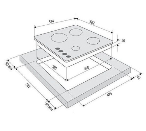 Варочная поверхность KRONA ARMONIA 60 WH