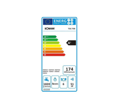 Посудомоечная машина BOMANN TSG 708 weis  A+A LED
