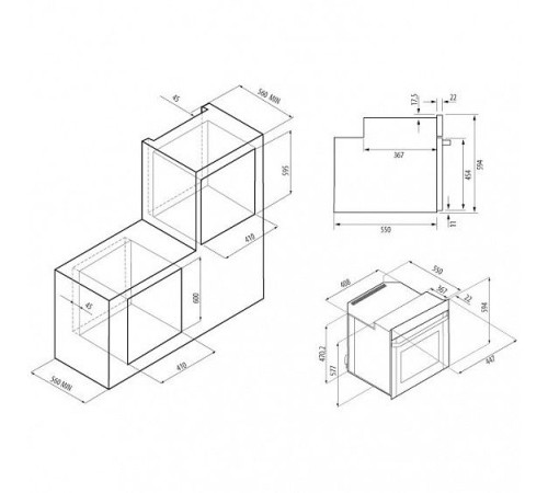 Духовой шкаф KRONA SONATA 45 BL