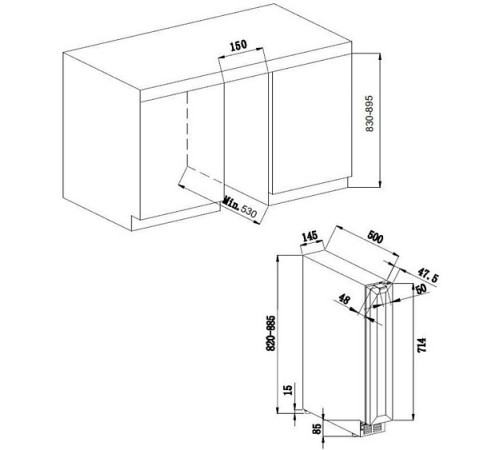 Винный шкаф AVINTAGE AVU8TNA