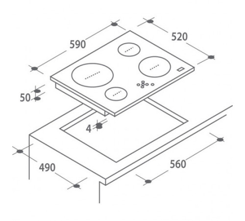 Стеклокерамическая панель CANDY CH 64 XB