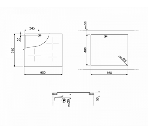 Поверхность SMEG SE264TD