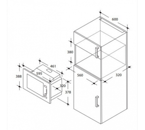 Встраиваемая микроволновая печь CANDY mic 20 gdfn