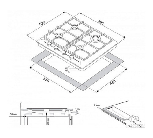 Варочная поверхность ZORG Technology BLC FDW WH