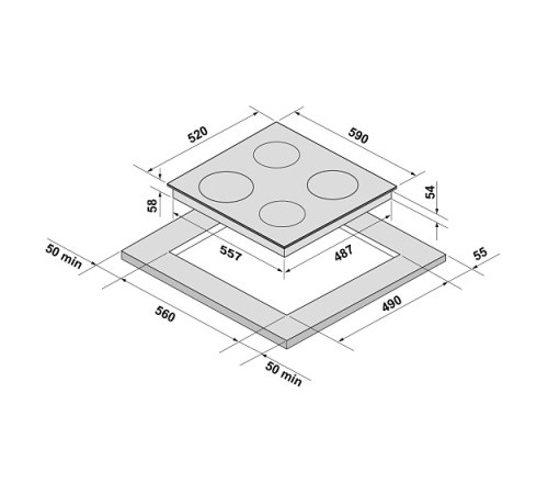 Варочная поверхность KRONA FARBE 60 IV