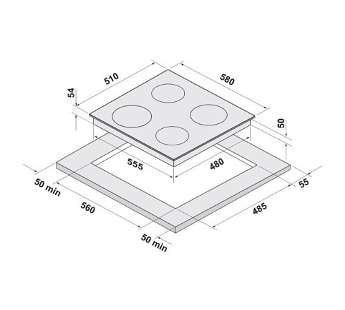 Варочная поверхность KRONA TELLER 60 BL/S K