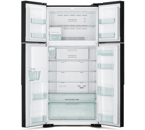 Холодильник HITACHI R-W 662 PU7X GBW коричневое стекло