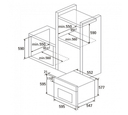 Духовой шкаф CATA MT 8012 WH