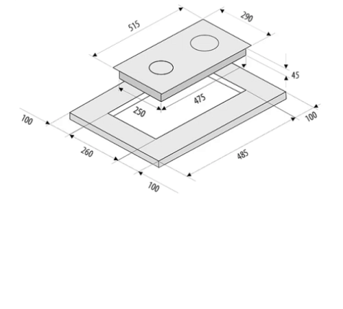 Газовая панель  FORNELLI PGT30PARTITAIX