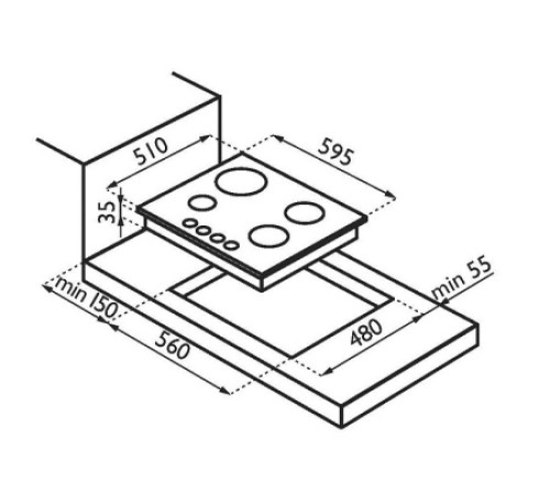 Варочная поверхность ARDESIA hbf 64 b
