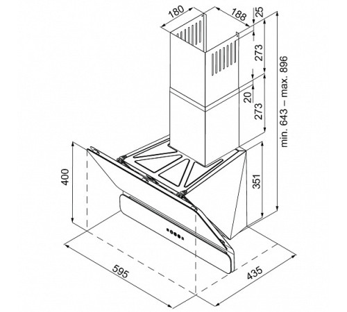 Вытяжка KRONA SATURN 600 DN BLACK 4S