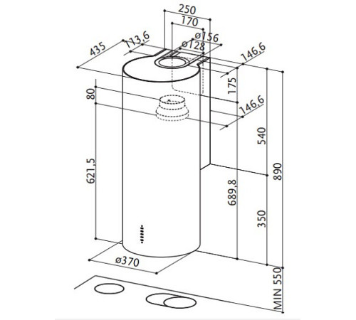 Вытяжка CATA BIBLOS 600XGWH