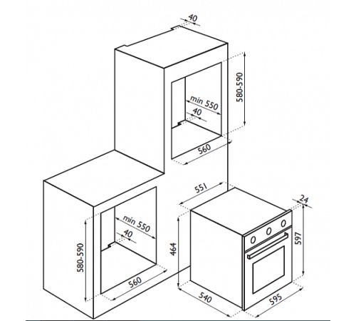 Духовой шкаф ARDESIA hx 020 gb