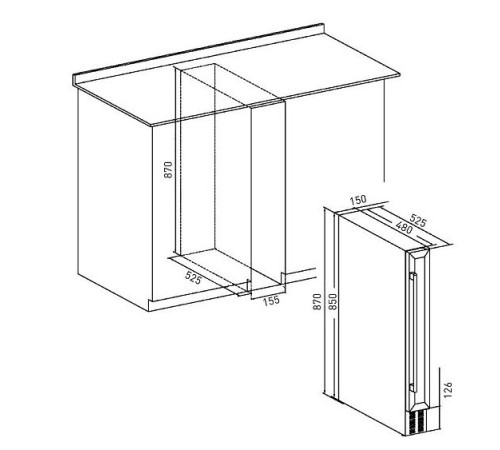 Винный шкаф ZUGEL ZCWI70B