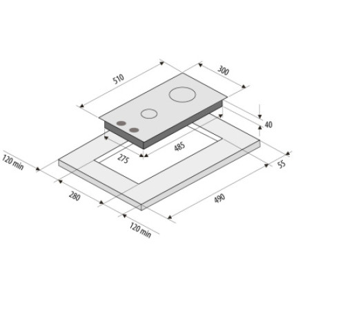 Поверхность ДОМИНО" FORNELLI PGA 30 QUADRO IX"