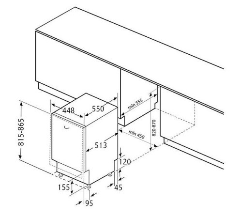 Встраиваемая посудомоечная машина KRONA DELIA 45 BI
