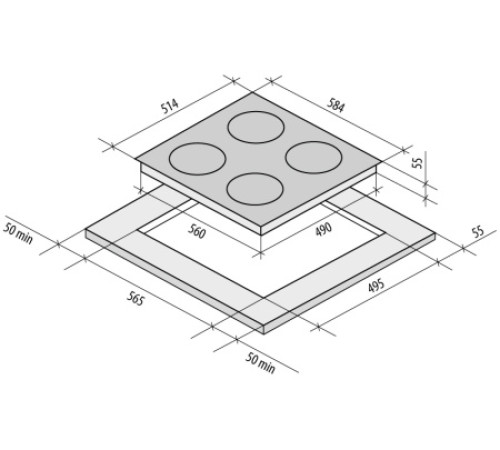 Рабочая варочная поверхность FORNELLI pv 6011 dolce ix