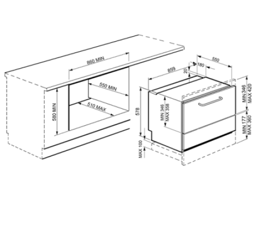 Посудомоечная машина SMEG STO905-1