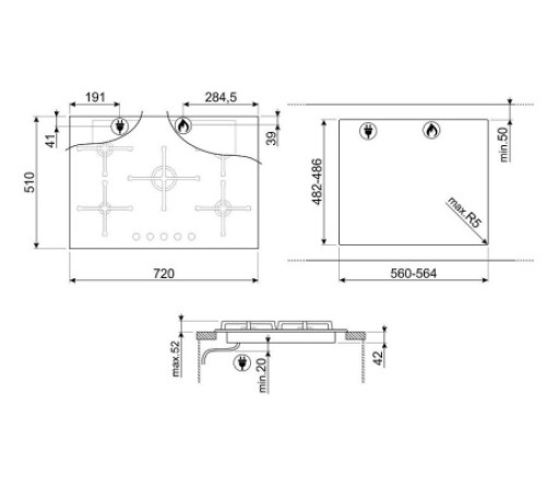 Варочная поверхность SMEG PV375N