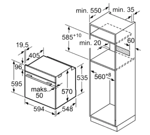 Духовой шкаф BOSCH HBA 554YS0 нержавеющая сталь