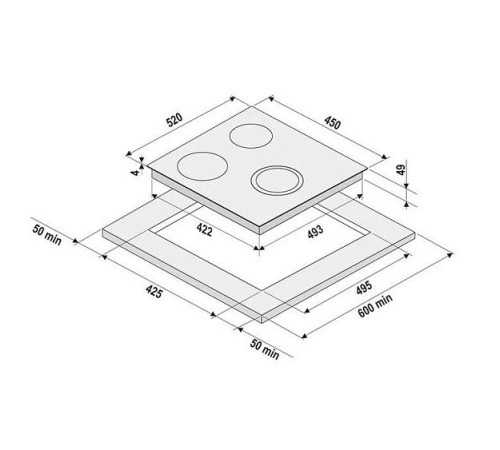 Варочная поверхность KRONA TEMPO 45 BL