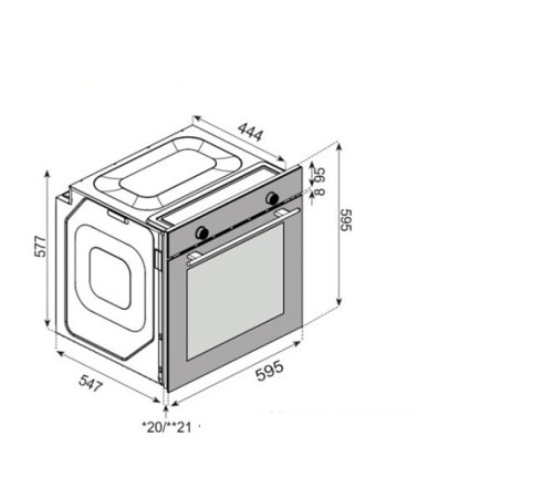 Духовой шкаф KONIGIN Barberry 60 WH E9