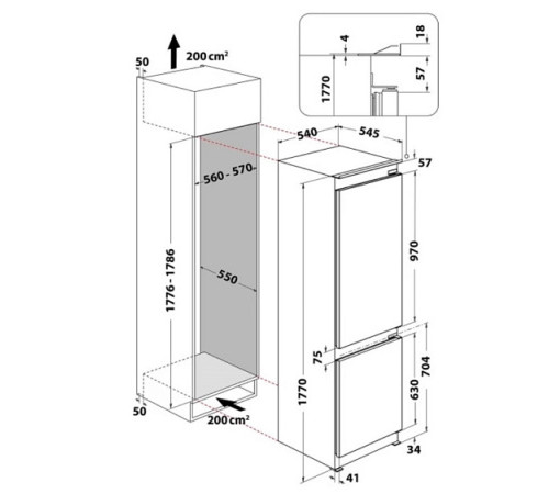 Холодильник WHIRLPOOL WHC 18T341