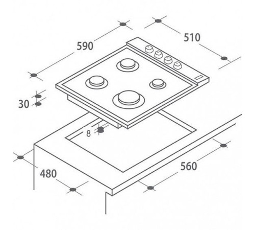 Поверхность CANDY CPGC64SWPAVG