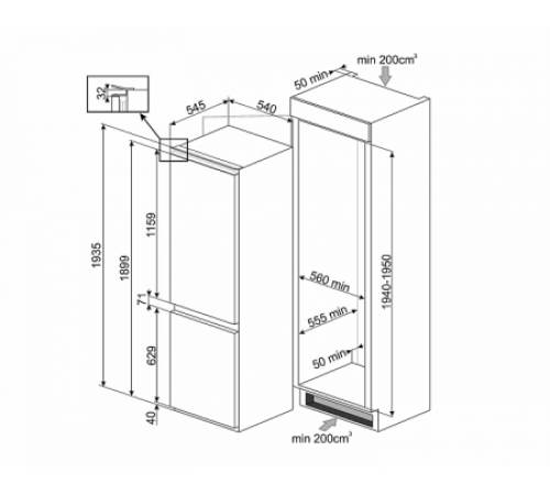 Холодильник SMEG C8194TN2P