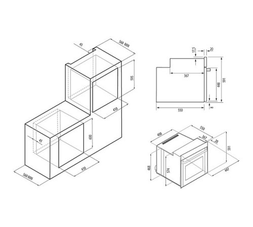 Духовой шкаф KRONA ENNIO 45 BL