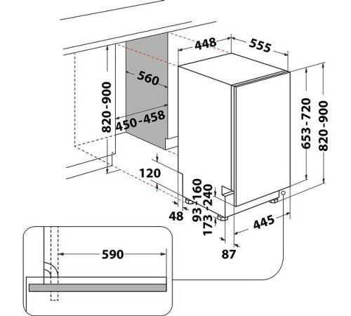 Посудомоечная машина HOTPOINT-ARISTON HSIO 3T235 WCE